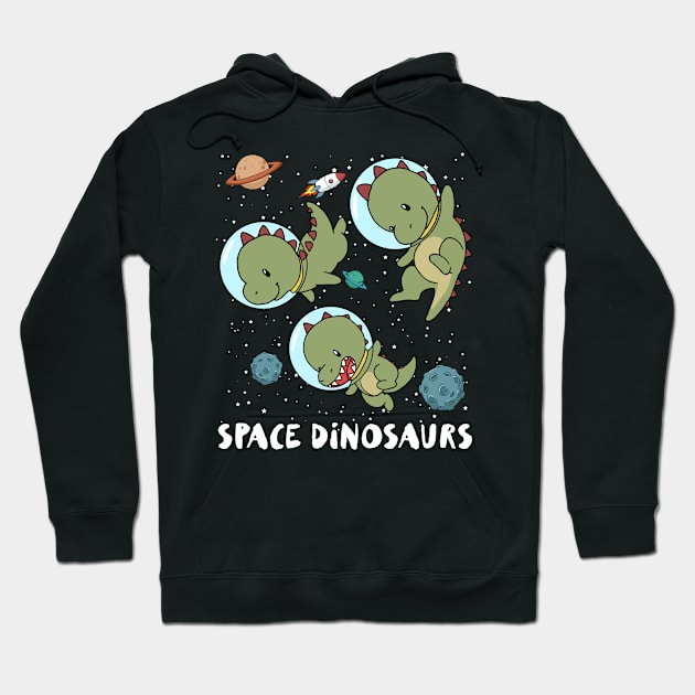 Space Dinosaur Funny Dinosaur Gift Hoodie by CatRobot